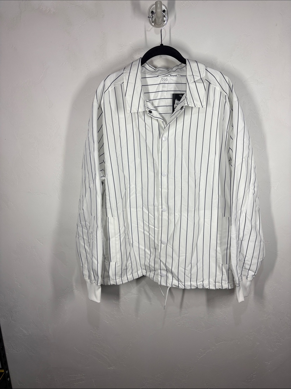 NWT DSG White Pinstripe Coach Jacket size large